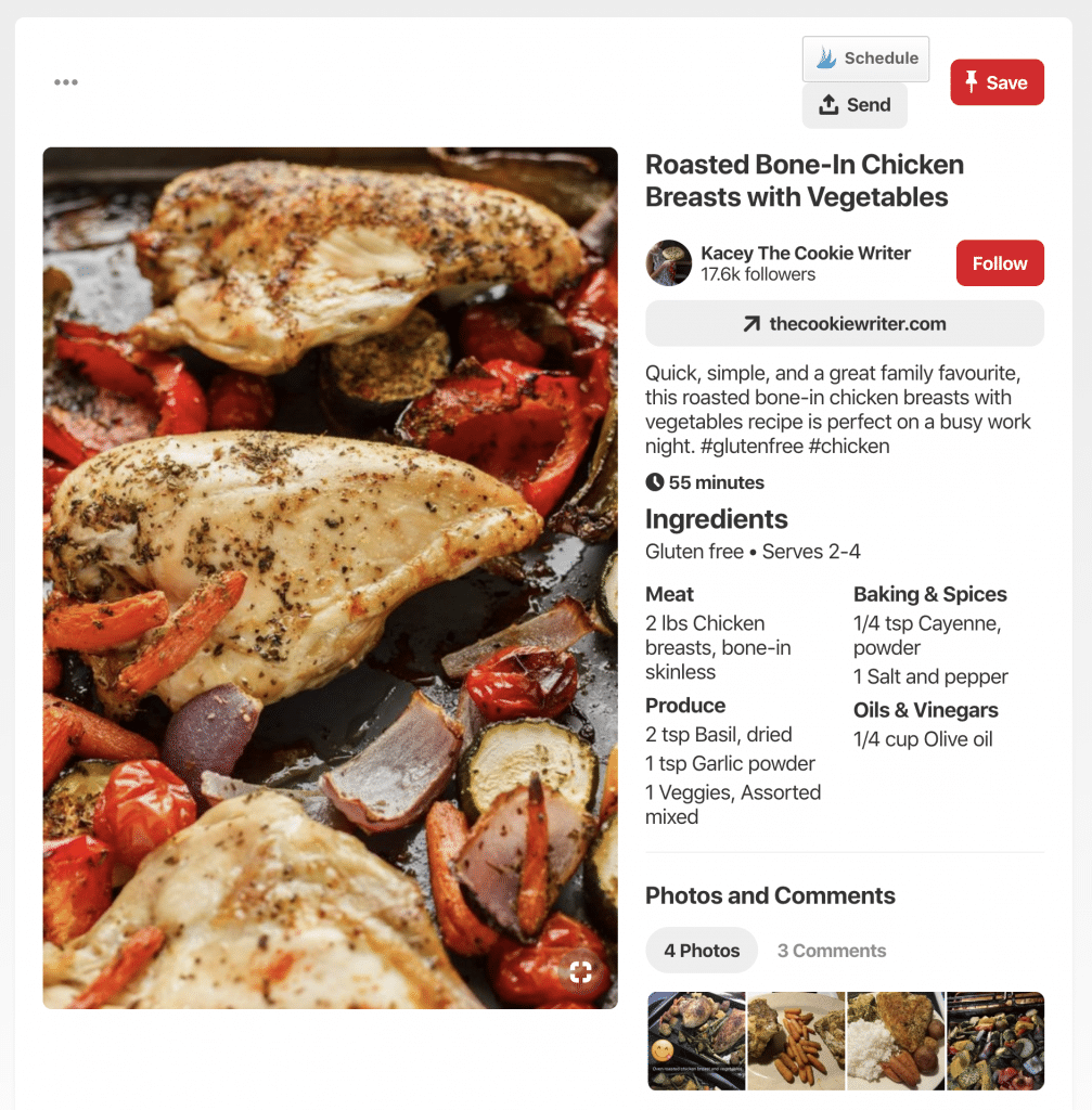 Recipe Rich Pin Screenshot
